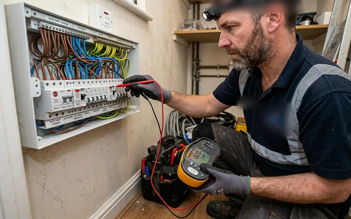 Cuadro eléctrico con las protecciones de una instalación de autoconsumo solar en Villadiego