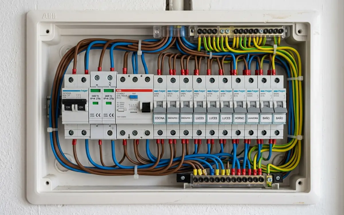 Cuadro eléctrico nuevo con IGA, diferenciales y automáticos por circuito