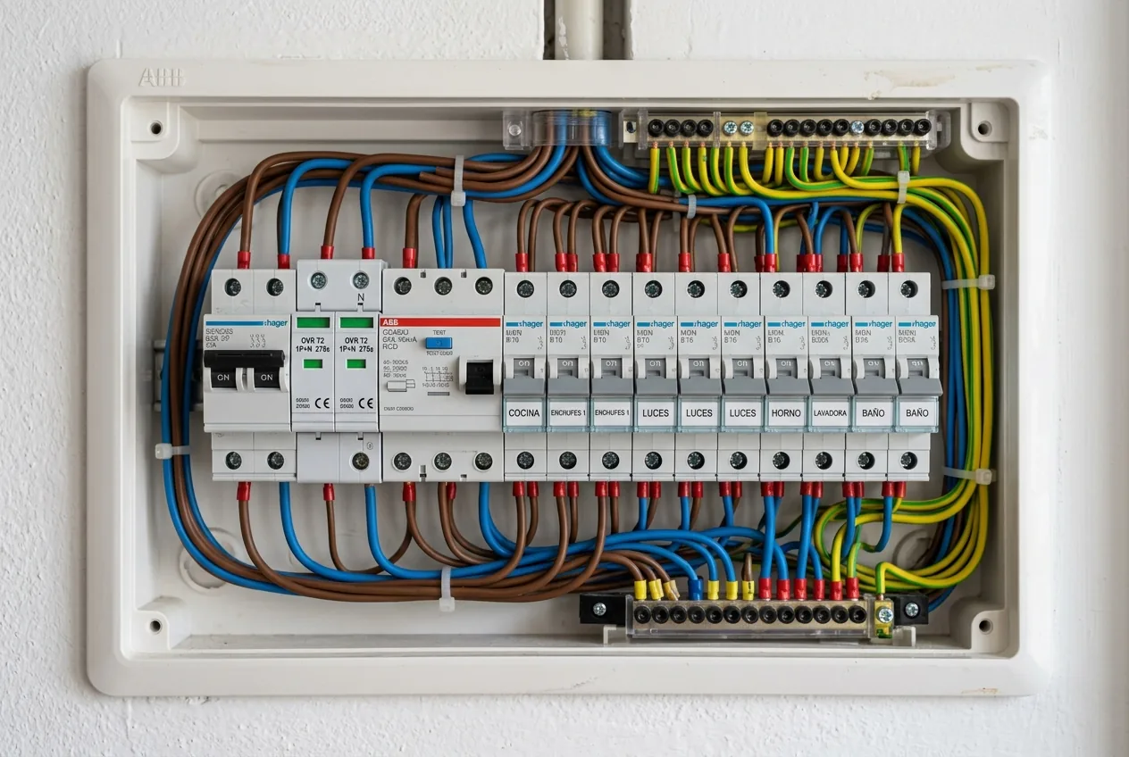 Cuadro eléctrico nuevo con diferenciales y protección contra sobretensiones